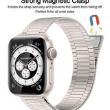 Polished stainless steel magnetic Apple Watch band with adjustable clasp, compatible with 38mm to 49mm Apple Watch models - view 2