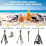 UBeesize 71-inch silver aluminum travel tripod with 360-degree ball head extended full height with phone mount adapter included - view 6