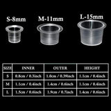 300 clear plastic disposable tattoo ink caps in small medium and large sizes for tattooing pigment use - view 2