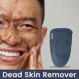Two silver grey nylon exfoliating gloves laid flat, textured body scrubber pair for dead skin removal - view 8