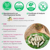 VINATURA Maca Root and DIM 200mg capsules bottle for women hormone balance and menopause support, 60 vegan capsules - view 4
