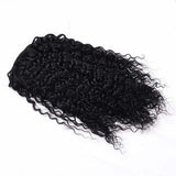 viviaBella 14-inch afro jerry curly human hair ponytail extension in natural black with two claw clips, 80 grams - view 3