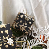 WRAPAHOLIC black kraft wrapping paper roll with 3D embossed gold foil snowflake pattern, 17 inches wide by 16.5 feet long - view 7