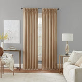 Waverly Serendipity linen pinch pleat light filtering window curtain panel 25x95 inches hanging on rod - view 2