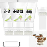 Three white CPOGEBD wall repair paste roller kits with small roller brushes for latex paint touch-up DIY wall repair
