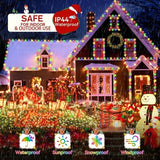 Heceltt 115-foot color changing LED string lights with 350 multicolor bulbs strung outdoors on patio or garden - view 5