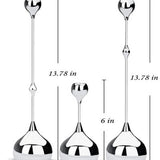 LHQOO Silver Taper Candle Holders 13.78" Tall – Set of 3 Modern Centerpiece — view 3 of 7