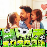 Green flannel throw blanket 60x80 inches with all-over soccer ball print, folded on a sofa, soft anti-pill fabric - view 4