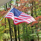 1x1.5 foot outdoor embroidered American flag with brass grommets, vibrant red white and blue colors on display - view 3