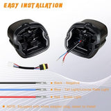 Smoked lens LED rear tail light for Harley Davidson motorcycle with black ABS housing showing brake and running light - view 5