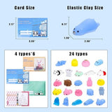 24 colorful mochi squishy animal toys with gift cards and clear bags by Saparlo for Easter and party favors - view 3
