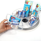 Gestone 11.2-inch rotating lazy Susan turntable organizer with 3 clear acrylic corner bins for pantry or cabinet - view 7