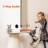 Owltron white indoor 2K WiFi security camera with night vision and two-way audio for baby and pet monitoring - view 3