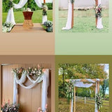 White sheer chiffon fabric panel draped over a wedding arch, 29 inches wide by 19 feet long, flowing elegantly - view 5