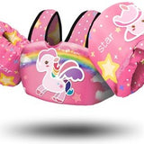Pink kids swim vest life jacket with removable arm wings and buckle straps for toddlers 30-55 lbs by Chriffer