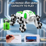 UJYY white 8-wheel robot dog remote control stunt car with LED lights and mist spray effect for kids - view 6