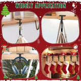 Set of 6 black metal adjustable fireplace mantle stocking and garland hangers with rubber protective pads - view 8