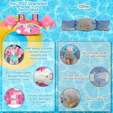 Pink kids swim vest life jacket with removable arm wings and buckle straps for toddlers 30-55 lbs by Chriffer - view 7