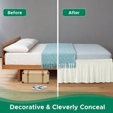 Ivory wrap-around bed skirt with ruffled 15-inch drop on a king-size bed, Biscaynebay elastic easy-fit dust ruffle - view 7