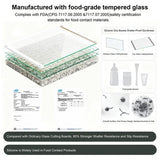 LANGBOHOS 2-piece clear tempered glass cutting board set, 12x16 and 12x8 inches, with white silicone grip edges on kitchen counter - view 8