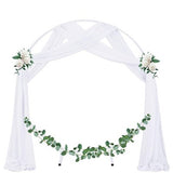White sheer chiffon fabric panel draped over a wedding arch, 29 inches wide by 19 feet long, flowing elegantly - view 2