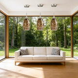 Oval brown river stone crackle glass pendant light shade 7.64 inches tall with 1.65 inch fitter opening - view 5