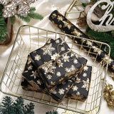 WRAPAHOLIC black kraft wrapping paper roll with 3D embossed gold foil snowflake pattern, 17 inches wide by 16.5 feet long - view 6
