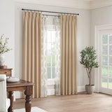 Waverly Serendipity linen pinch pleat light filtering window curtain panel 25x95 inches hanging on rod
