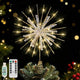 Lewondr 12" Gold Glitter Snowflake Christmas Tree Topper with 30 LED Lights