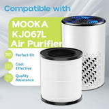 Four white 3-in-1 H13 True HEPA replacement filters for MOOKA KJ067L air purifier by Elnuliros - view 2