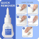 Mekerui G-1 nail glue gel and R-1 remover kit with grinding strips and applicator sticks for press-on nails - view 7