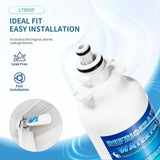 Two white QVGQW refrigerator water filters replacing LG LT800P ADQ73613401 Kenmore 9490, 7.7 inches tall - view 4