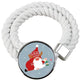 Porlau Christmas Santa Cotton Rope Curtain Tiebacks 2-Pack – White Holiday