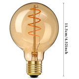 Three G25 amber glass spiral LED Edison bulbs with E26 base standing upright, warm 2000K vintage glow - view 6