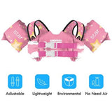 Pink kids swim vest life jacket with removable arm wings and buckle straps for toddlers 30-55 lbs by Chriffer - view 2
