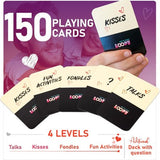 Loopy couples card game box with 150 cards, playing board, instructions, and satin blindfold for date night - view 3