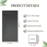 Box of 50 black airlaid disposable napkins measuring 16x16 inches, folded and displayed for wedding table setting - view 2