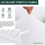 White stretch sofa seat cushion cover with elastic band, small size, shown fitted on a couch cushion by Hokway - view 4
