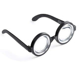 Old man costume wig set with gray synthetic wig, thick-lens glasses, mustache, eyebrows, and wig cap on display - view 2