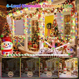 Heceltt 115-foot color changing LED string lights with 350 multicolor bulbs strung outdoors on patio or garden - view 4
