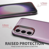 Purple and black dual-layer shockproof case for Samsung Galaxy S23 Plus with raised bezels and corner protection - view 6