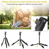 UBeesize 71-inch silver aluminum travel tripod with 360-degree ball head extended full height with phone mount adapter included - view 5