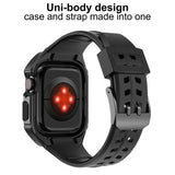 Wohben Rugged Armor Pro black TPU case with stainless steel band for Apple Watch 44mm and 45mm - view 2