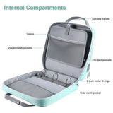 Losong light blue 2-inch 3-ring zipper binder with removable shoulder strap and multiple pockets for 500 sheets - view 5