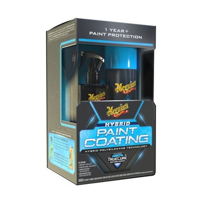 Meguiar's Hybrid Paint Coating Kit including aerosol coating, prep solution, applicator pad, and microfiber towels