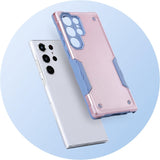 Pink dual-layer TPU and polycarbonate protective case for Samsung Galaxy S23 Ultra with textured grip and raised camera bezel - view 2