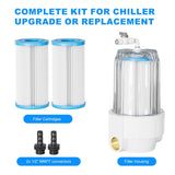 AS ColdPlunge white polypropylene filter housing with twist-off lid, three 5-inch 20-micron cartridges and two MNPT fittings for ice bath - view 8