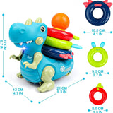 Popsunny multicolor dinosaur musical crawling toy with stackable rings, rattle, and teether for babies 6–12 months - view 3