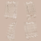 Clear acrylic donut wall display stand 26x22 inches with 25 pegs holding donuts for wedding party decor by Opal Lily - view 8