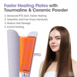 QUICO Ceramic Flat Iron & Curler – 4 Temp Settings, Dual Voltage, Lilac – Open Box — view 3 of 8